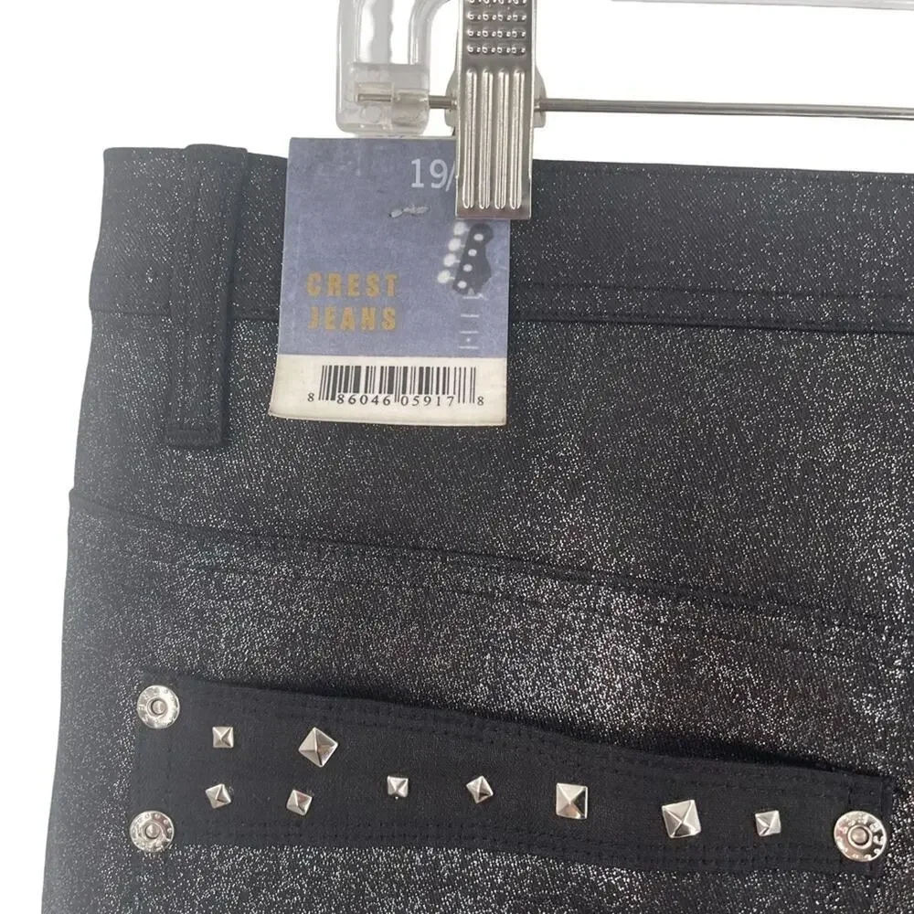 NWT Crest Metallic Studded Black Women's Bermuda Shorts size 19/20